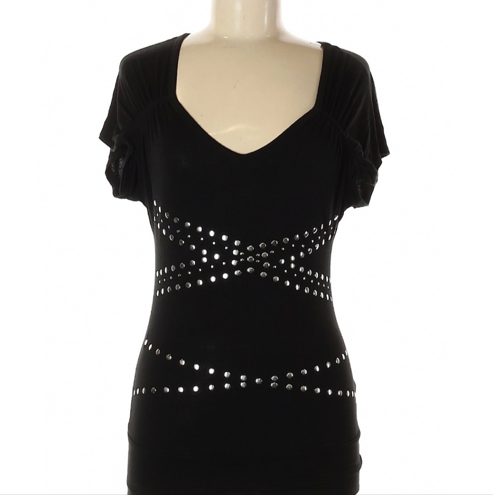 Julie's closet black top with studded detail size medium